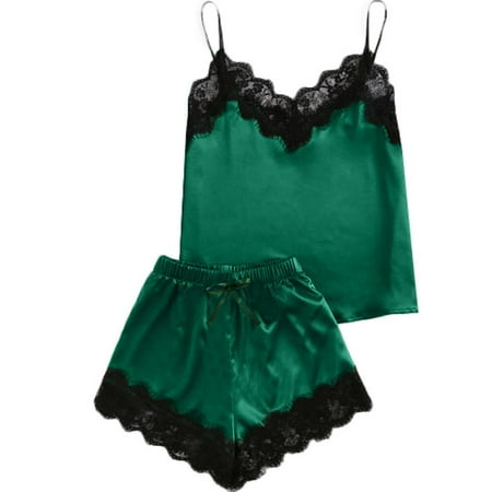 YUEHAO Womens Underwear Women Sleepwear Sleeveless Strap Nightwear Lace Trim Satin Cami Top Pajama Sets (Green)
YUEHAO Womens Underwear Women Sleepwear Sleeveless Strap Nightwear Lace Trim Satin Cami Top Pajama Sets (Green)