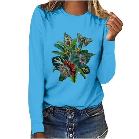 Women s Printed Casual Loose Round Neck Long Sleeve T-shirt Tops Blouse black long sleeve shirt women corset tops for women Blue XXL
Women s Printed Casual Loose Round Neck Long Sleeve T-shirt Tops Blouse black long sleeve shirt women corset tops for women Blue XXL