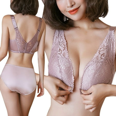 Hwmodou Womens Bra Brief Sets No Steel Ring Front Button Gather Solid Color Buttons Lace 2 PCS Lingerie Set For Women
Hwmodou Womens Bra Brief Sets No Steel Ring Front Button Gather Solid Color Buttons Lace 2 PCS Lingerie Set For Women