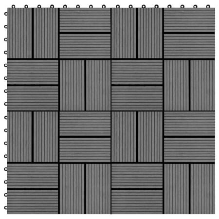 walmeck 11 pcs Decking Tiles WPC 11.8 x11.8 1 sqm Gray