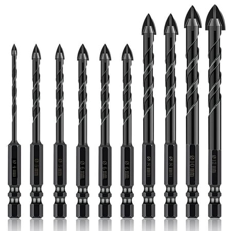 10 Pieces Masonry Drill Bits 1/4inch Hex Shank Concrete Drill Bits Set for Glass Tile Brick Plastic and Wood
10 Pieces Masonry Drill Bits 1/4inch Hex Shank Concrete Drill Bits Set for Glass Tile Brick Plastic and Wood