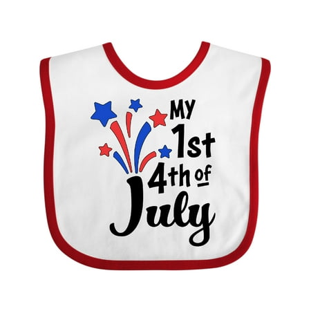 Inktastic My 1st 4th of July- Fireworks Gift Baby Boy or Baby Girl Bib