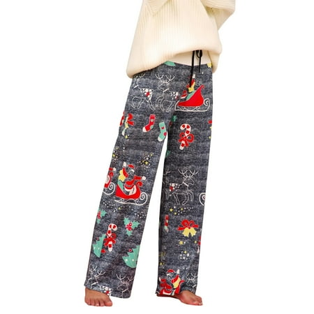 Wide Leg Pants for Women Christmas Print Elastic Waist Drawstring Lounge Trousers Casual Baggy Pajama Pants Sleepwear
Wide Leg Pants for Women Christmas Print Elastic Waist Drawstring Lounge Trousers Casual Baggy Pajama Pants Sleepwear