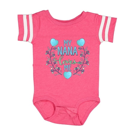 Inktastic My Nana Loves Me with Flowers and Hearts Gift Baby Boy or Baby Girl Bodysuit
Inktastic My Nana Loves Me with Flowers and Hearts Gift Baby Boy or Baby Girl Bodysuit