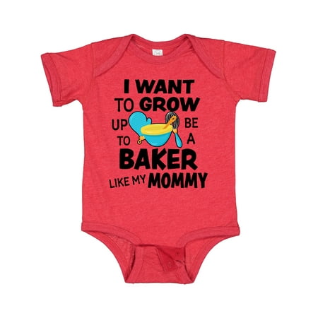 Inktastic I Want to Grow Up to Be a Baker Like My Mommy Gift Baby Boy or Baby Girl Bodysuit