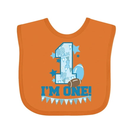 Inktastic I m One (football) Gift Baby Boy or Baby Girl Bib
