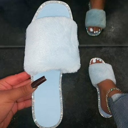 Alueeu Women s sandals Ladies Fashion Outer Wear Large Size Rhinestone Furry Slippers
Alueeu Women s sandals Ladies Fashion Outer Wear Large Size Rhinestone Furry Slippers