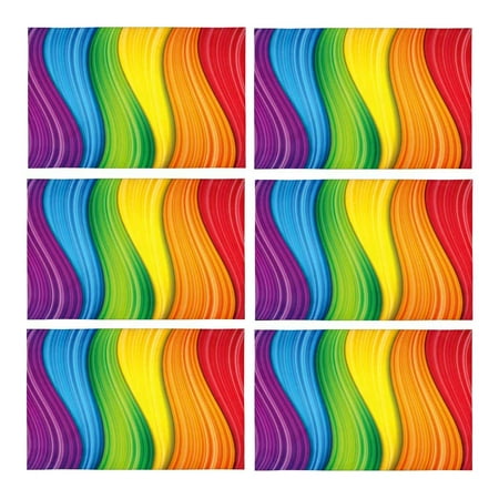 MKHERT Abstract Rainbow Stripes Colorful Waves Summer Design Placemats Table Mats for Dining Room Kitchen Table Decoration 12x18 inch Set of 6
MKHERT Abstract Rainbow Stripes Colorful Waves Summer Design Placemats Table Mats for Dining Room Kitchen Table Decoration 12x18 inch Set of 6