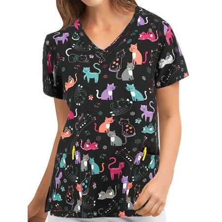 Lumento Casual Loose Tops for Womens Short Sleeve V Neck Scrub Tops Graphic Print Scrub Tops
Lumento Casual Loose Tops for Womens Short Sleeve V Neck Scrub Tops Graphic Print Scrub Tops