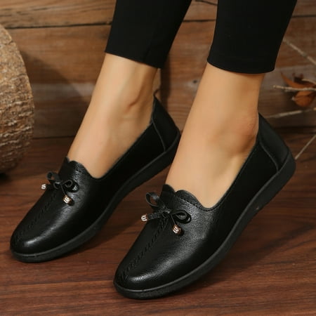 Cathalem Woman Summer Shoes Ladies Fashion Solid Color Leather Bow Comfortable Flat Casual Single Shoes Shoes Black 8.5
Cathalem Woman Summer Shoes Ladies Fashion Solid Color Leather Bow Comfortable Flat Casual Single Shoes Shoes Black 8.5