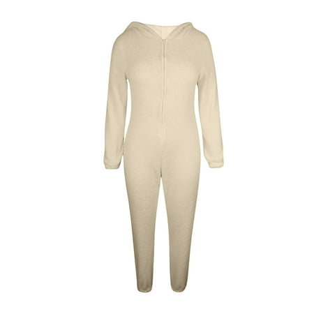 Douhoow Women Winter Warm Fleece Jumpsuit Pajamas Solid One Piece Zipper Hooded Bodysuit
Douhoow Women Winter Warm Fleece Jumpsuit Pajamas Solid One Piece Zipper Hooded Bodysuit
