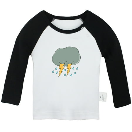 Nature Thunder Pattern T shirt For Baby Newborn Babies T-shirts Infant Tops 0-24M Kids Graphic Tees Clothing (Long Black Raglan T-shirt 0-6 Months)