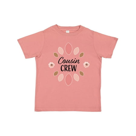 Inktastic Cousin Crew with Pink Flowers Gift Toddler Toddler Girl T-Shirt