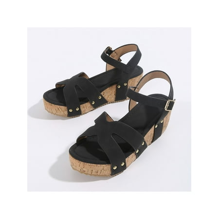 Daeful Ladies Platform Sandal Summer Casual Shoes Beach Wedge Sandals Comfort Ankle Strap Womens Fashion Black 8.5
Daeful Ladies Platform Sandal Summer Casual Shoes Beach Wedge Sandals Comfort Ankle Strap Womens Fashion Black 8.5