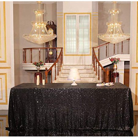 PartyDelight Sequin Tablecloth Rectangular 60 x120 Black 
PartyDelight Sequin Tablecloth Rectangular 60 x120 Black