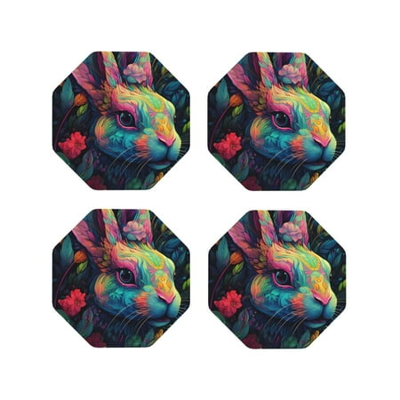 Tideii Colorful Patterned Rabbit for Leather Coasters 4 Pieces Anti-fouling and Anti-scalding Decorative Coasters Suitable for Restaurants Kitchens Coffee Shops-Octagon
Tideii Colorful Patterned Rabbit for Leather Coasters 4 Pieces Anti-fouling and Anti-scalding Decorative Coasters Suitable for Restaurants Kitchens Coffee Shops-Octagon