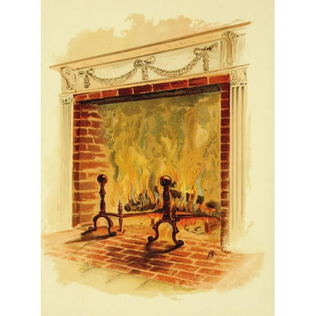 A Driftwood Fire 1890 Fireplace Canvas Art - Ferdinand Schuyler (18 x 24)