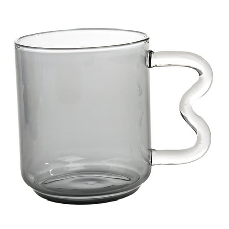 Borosilicate Mug with Creative 450ml Breakfast Drink Mug Glass Mug Gray