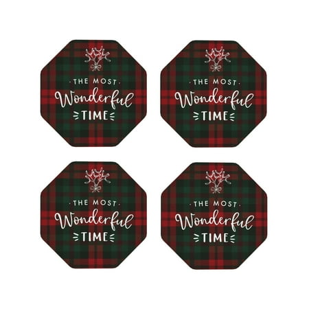 Pofeuu Wonderful Time Christmas Print Coasters for Drinks 4Pack PU Leather Coasters Bar Drink Coasters for Tabletop Protection Furniture from Damage-Octagon
Pofeuu Wonderful Time Christmas Print Coasters for Drinks 4Pack PU Leather Coasters Bar Drink Coasters for Tabletop Protection Furniture from Damage-Octagon