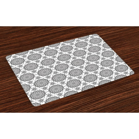 Tribal Placemats Set of 4 South Eastern Folklore Design with Geometric Circles Wedding Themed Pattern Washable Fabric Place Mats for Dining Room Kitchen Table Decor Black and White by Ambesonne
Tribal Placemats Set of 4 South Eastern Folklore Design with Geometric Circles Wedding Themed Pattern Washable Fabric Place Mats for Dining Room Kitchen Table Decor Black and White by Ambesonne