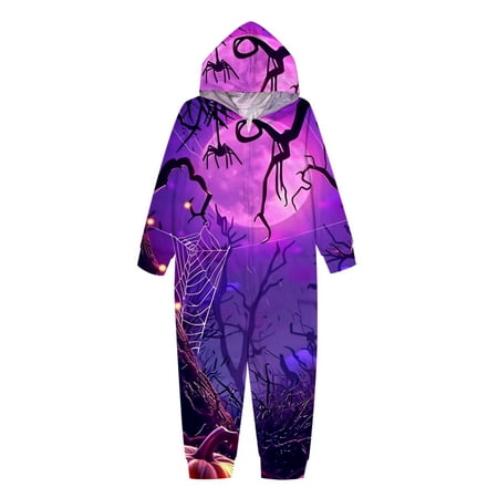 dazeni Clearance Halloween Family Matching Pajamas Sets Spider Print Zipper Hooded Jumpsuit Sets Long Sleeve Romper Holiday Sleepwear Set Purple
dazeni Clearance Halloween Family Matching Pajamas Sets Spider Print Zipper Hooded Jumpsuit Sets Long Sleeve Romper Holiday Sleepwear Set Purple