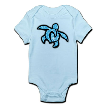 CafePress - Blue Hawaiian Print Turtle Infant Bodysuit - Baby Light Bodysuit