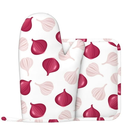 Oven Mitts and Pot Holders Sets - purple Onion white Heat Resistant Silicone Oven Gloves (Left Glove) with Non-Slip Silicone Surface and hot pads for kitchen Baking Cooking
Oven Mitts and Pot Holders Sets - purple Onion white Heat Resistant Silicone Oven Gloves (Left Glove) with Non-Slip Silicone Surface and hot pads for kitchen Baking Cooking