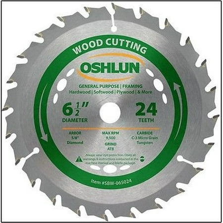 6-1/2 24T Carbide Tip Wood Cutting Saw Blade Power Skilsaw