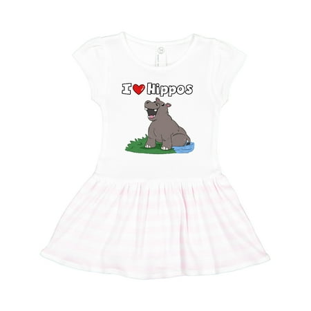 Inktastic I Love Hippos Gift Toddler Girl Dress