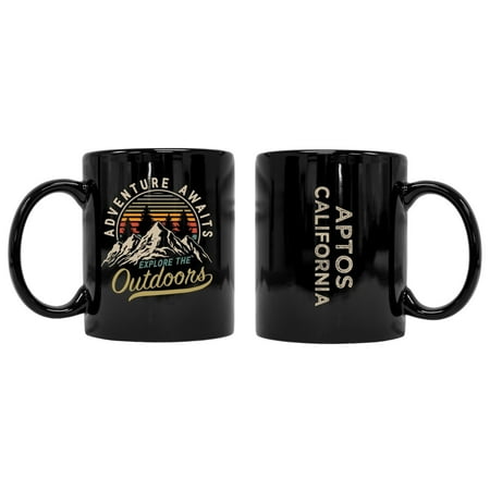 Aptos California Souvenir Adventure Awaits 8 oz Coffee Mug 2-Pack
