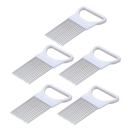 HEMOTON 5 Pcs Stainless Steel Claw Shaped Onion Cutter Slicing Fixing Tool Fruit Cutting Holder with Plastic Handle
HEMOTON 5 Pcs Stainless Steel Claw Shaped Onion Cutter Slicing Fixing Tool Fruit Cutting Holder with Plastic Handle