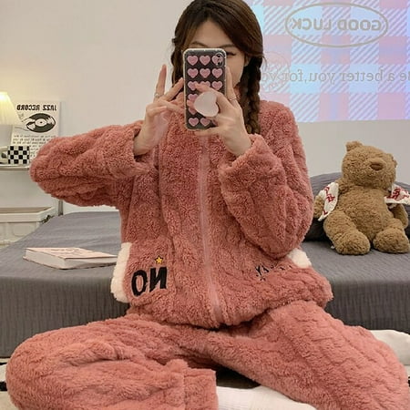 DanceeMangoo Women Winter Thicken Style Pajamas Set Zipper Sports style Sweater Velvet Pyjamas for Woman Fashion Girl Warm Sleepwear Set Home
DanceeMangoo Women Winter Thicken Style Pajamas Set Zipper Sports style Sweater Velvet Pyjamas for Woman Fashion Girl Warm Sleepwear Set Home