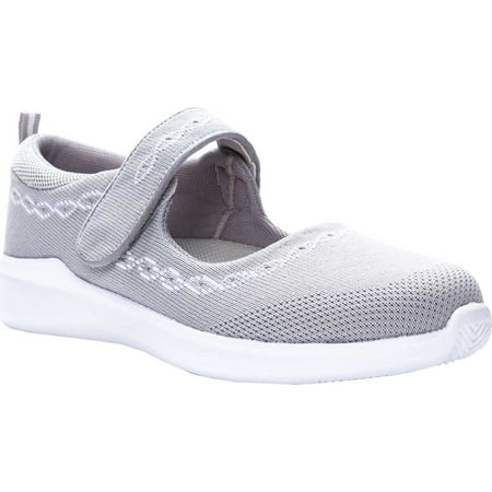 Women s Propet TravelBound Mary Jane Light Grey Jersey Mesh 6.5 4E