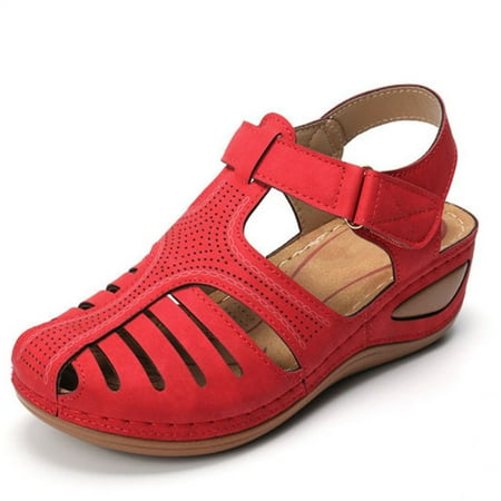 Dyfzdhu Wedge Sandals For Women Thick Sole Soft Leather Closed Toe Sandals Vintage Anti-Slip Hollow Shoes
Dyfzdhu Wedge Sandals For Women Thick Sole Soft Leather Closed Toe Sandals Vintage Anti-Slip Hollow Shoes