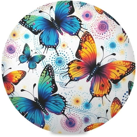 Tangkunup Colorful Butterfly Round Placemats - 4 Pack Non-Slip Table Mat Heat and Stain Resistant Placemat for Table Home Decoration 15.4 Inches
Tangkunup Colorful Butterfly Round Placemats - 4 Pack Non-Slip Table Mat Heat and Stain Resistant Placemat for Table Home Decoration 15.4 Inches