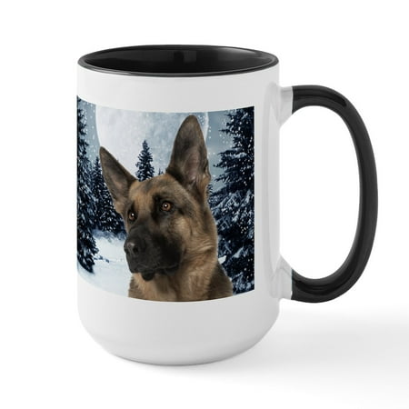 CafePress - German Shepherd Large Mug - 15 oz Ceramic Large Mug