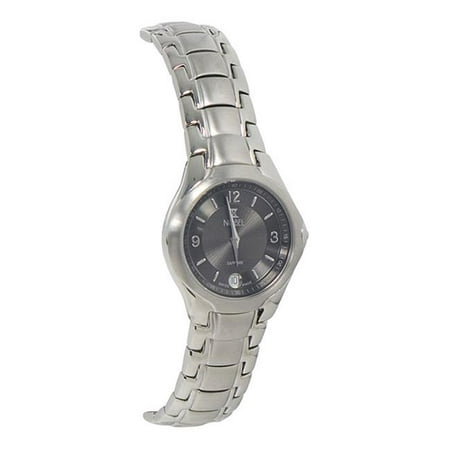 Nobel Watch N 758 L Stainless Steel Ladys Watch Gray-Black Dial Swiss Movement Sapphire Crystal Water-resistant 3