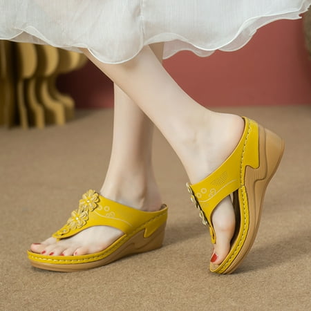 bvgfsahne Women Sandals Summer New Pattern Simple Flower Decoration Thick Sole Wedge Comfortable Non Slip Casual Versatile Beach Shoes
bvgfsahne Women Sandals Summer New Pattern Simple Flower Decoration Thick Sole Wedge Comfortable Non Slip Casual Versatile Beach Shoes