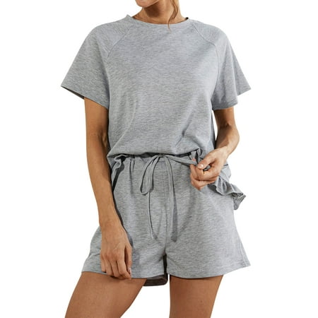 ZXZY Women Solid Color Ruffle Trim Short Sleeve Top Pocket Shorts Homewear Pajamas Set
ZXZY Women Solid Color Ruffle Trim Short Sleeve Top Pocket Shorts Homewear Pajamas Set