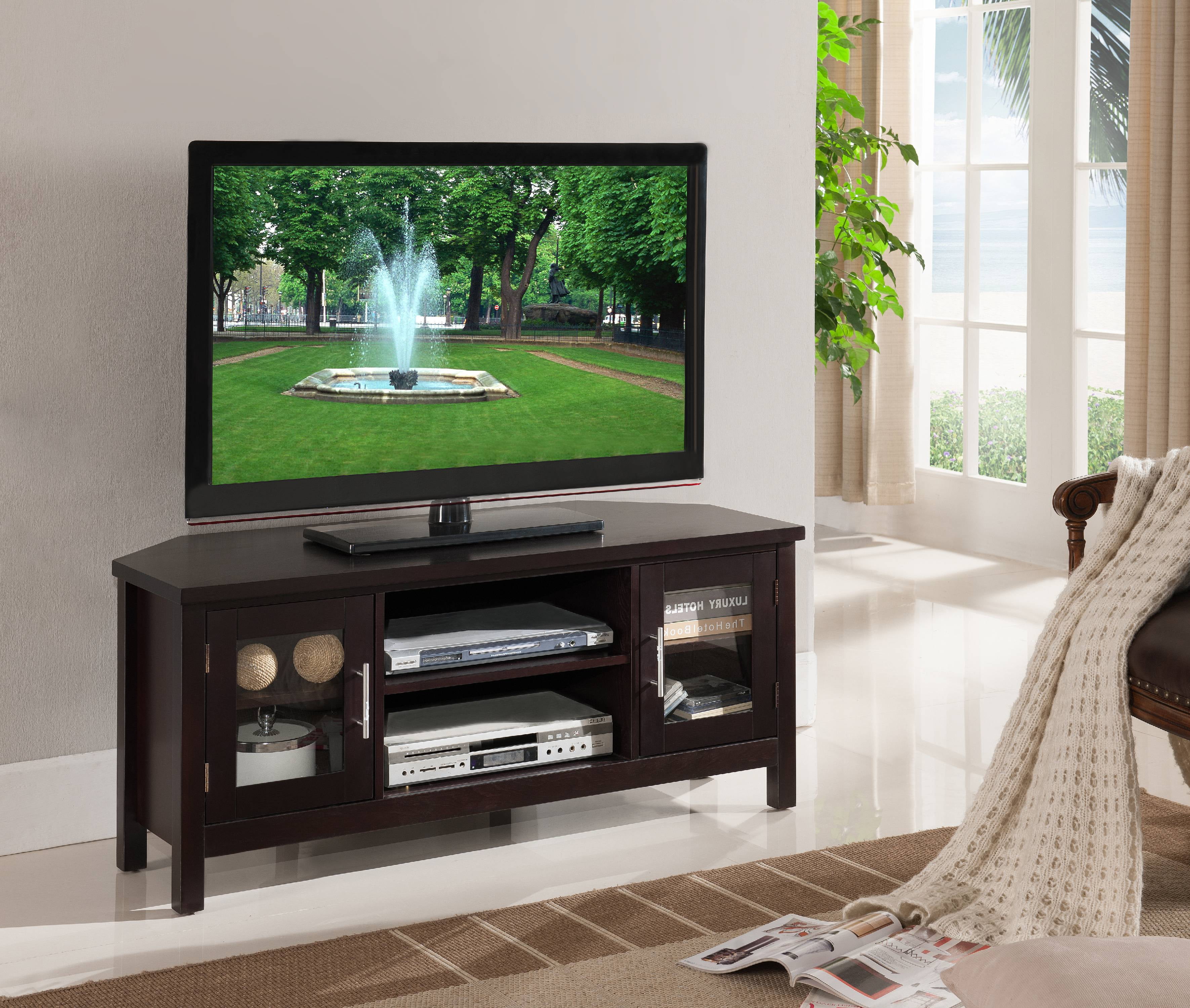 Elaina Espresso Wood Contemporary Entertainment Center Media