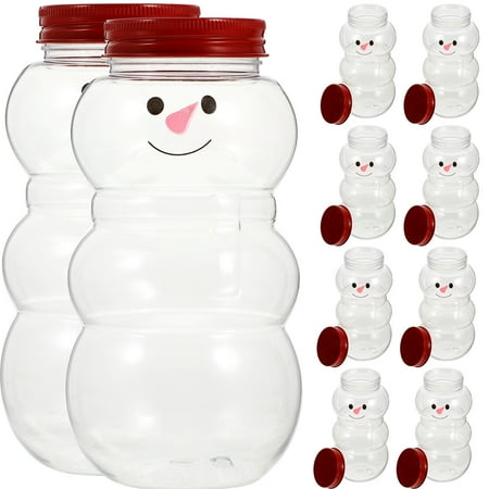 NUOLUX 10Pcs Christmas Beverage Bottles Party Wrapping Bottles Empty Juice Bottles Milk Beverage Bottles Gift