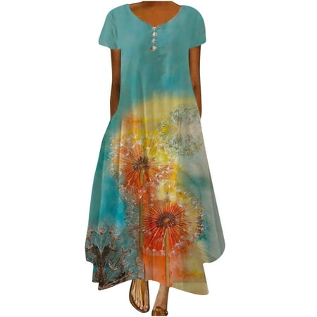 Inkach Women Fashion Printed Casual Gradient O-Neck Short Sleeve Plus Size Long Dress
Inkach Women Fashion Printed Casual Gradient O-Neck Short Sleeve Plus Size Long Dress