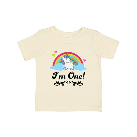 Inktastic 1st Birthday Unicorn Rainbow 1 Year Old Party Gift Baby Girl T-Shirt