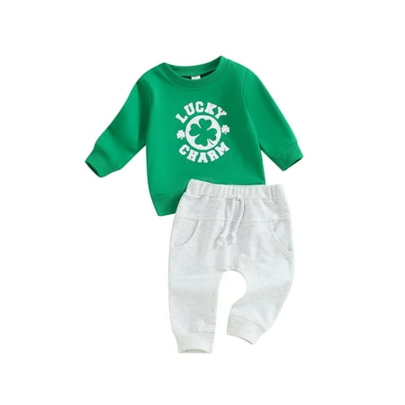Stylish Baby Boy Irish Outfits including Shamrock Letter Print Sweatshirt and Pants
Stylish Baby Boy Irish Outfits including Shamrock Letter Print Sweatshirt and Pants