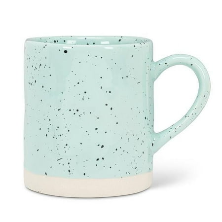 3.75 in. Stoneware Speckled Mug Aqua