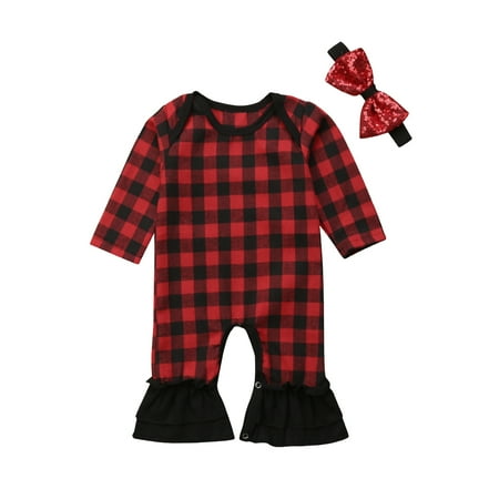 Infant Baby Girls Red Plaid My First Christmas Flare Jumpsuit with Bowknot Headband Outfits
Infant Baby Girls Red Plaid My First Christmas Flare Jumpsuit with Bowknot Headband Outfits