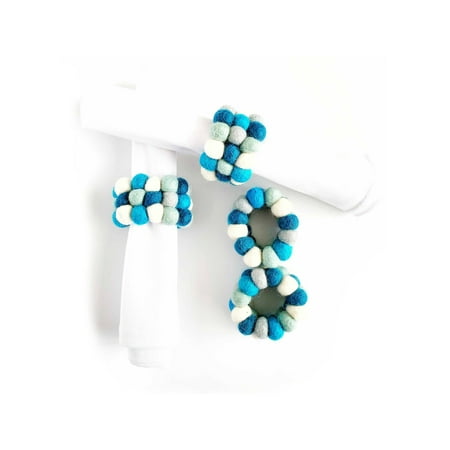 Felt Three Strand Napkin Rings Set of 4