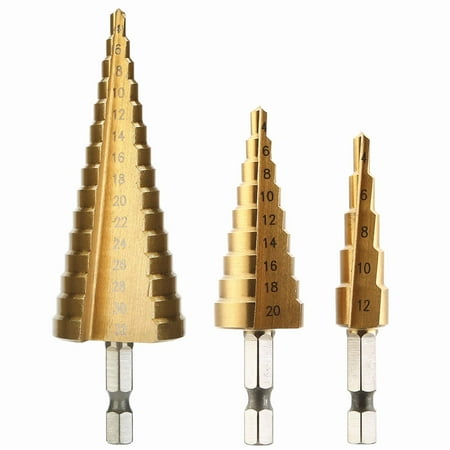 Step Drill Bit Knoweasy 3Pcs High-Speed Steel Step Drill Set 4-12mm/4-20mm/4-32mm Drill Bits Set Used for Drilling Plate Aluminum Metal Wood Hole Large Hole Drill Suitable for DIY Lovers
Step Drill Bit Knoweasy 3Pcs High-Speed Steel Step Drill Set 4-12mm/4-20mm/4-32mm Drill Bits Set Used for Drilling Plate Aluminum Metal Wood Hole Large Hole Drill Suitable for DIY Lovers