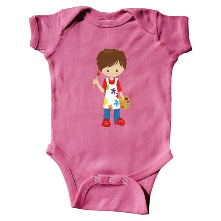 Inktastic Cute Boy Brown Hair Painter Paint Artist Gift Baby Boy Bodysuit
