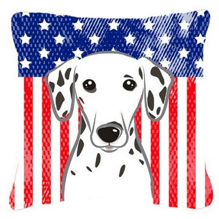 American Flag & Dalmatian Fabric Decorative Pillow - 18 x 3 x 18 in.